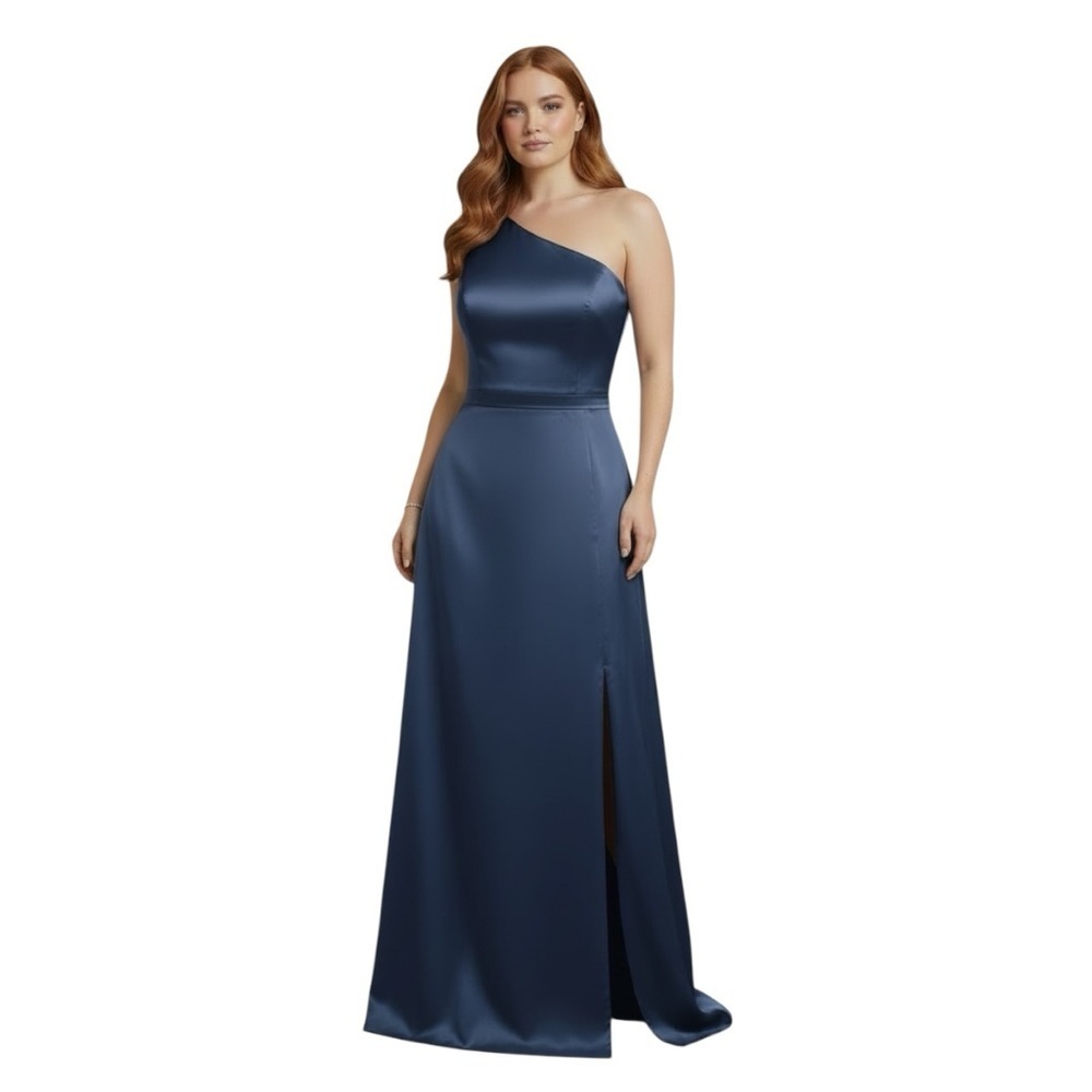 Chic One-Shoulder Navy Dress Plus Size 3X